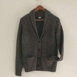 J Crew Shawl Collar Grandpa Style Wool Alpaca Blend Cardigan Large